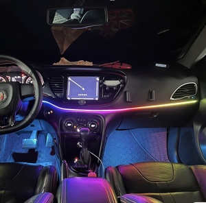 Evrensel 12V 6 in 1 18 in 1 64 renkler RGB LED akrilik araba şerit işık atmosfer İç Dashboard Chasing araba ortam işığı - Product Image 6