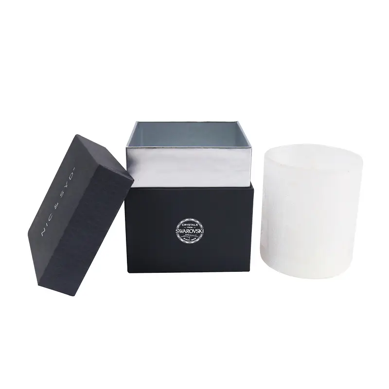 Caja cuadrada para vasos de vela redondos de clase alta, combinado con espuma inastillable
