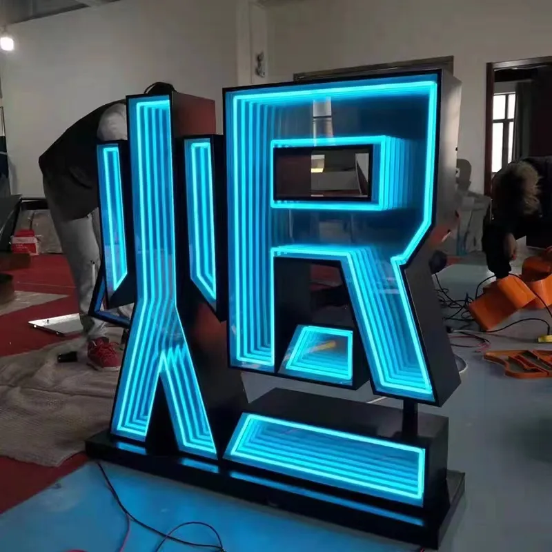 Abyss Mirror Luminous letter Advertising 3D LED infinity mirror signage