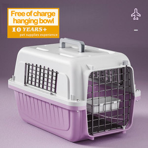 Toptan Klasik Plastik Havayolu Onaylı Köpek ve Kedi Taşıma Kutusu Çıtçıtlı Saplı Dayanıklı Evcil Hayvan Kafesi Çantası Seyahat İçin Taşıyıcı - Product Image 1