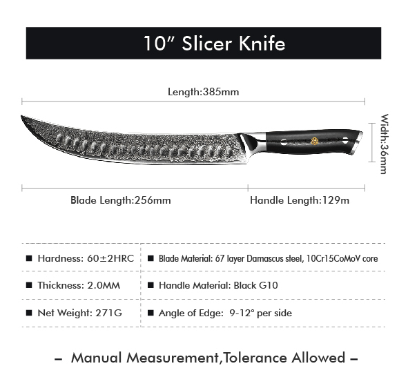 Coltello da macellaio nero per carne