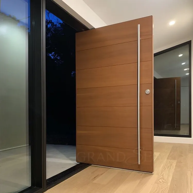 Villa home luxury pivot door modern entry solid wood door designs