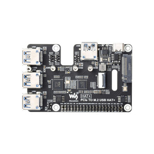 Cappello da PCIe a 3.2 USB Gen1 e M.2 per Raspberry Pi 5 supporta l'unità a stato solido protocollo NVMe espande le porte 3.2 USB 4 ch