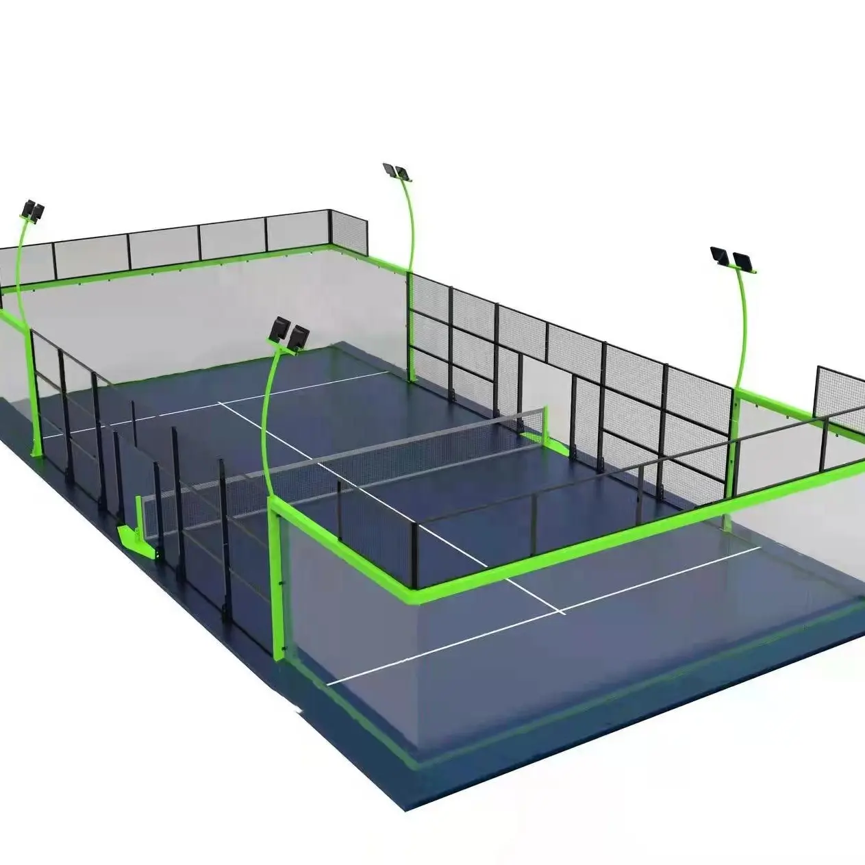 2023 nouveau design de terrain de Tennis à pagaie, terrain de Tennis à double pagaie, de sport, entièrement panoramique