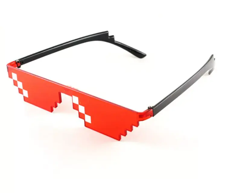 2020 nuevo mosaico gafas de sol truco juguete Thug Life gafas Deal With It gafas Pixel mujeres hombres negro mosaico gafas de sol divertido juguete