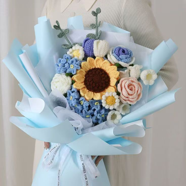 Grand tournesol myosotis mix and match bleu