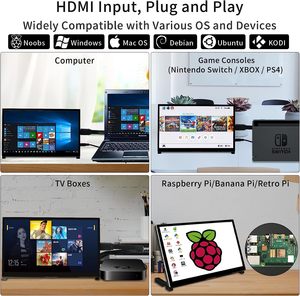 10,1 Zoll 1024x600 Raspberry Pi Kapazitiver Touchscreen-Monitor