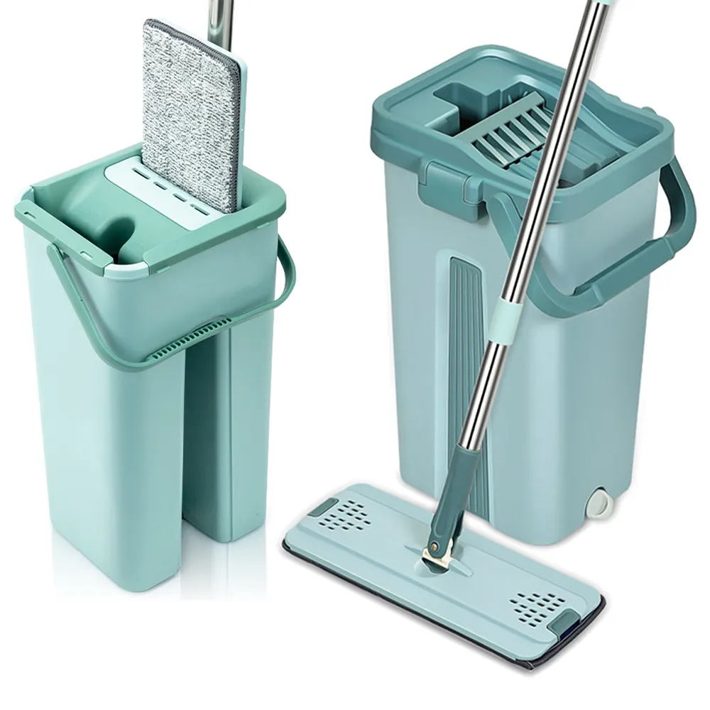 Factory Household Cleaning Tool High Quality Dry And Wet Mop Household Flat Mop And Bucket Set
