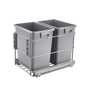 Cubo de basura doble extraíble de 20l para cocina, cubo de basura integrado debajo de la clasificación deslizante, cubo de basura, cajones de cierre Solf - Product Image 1