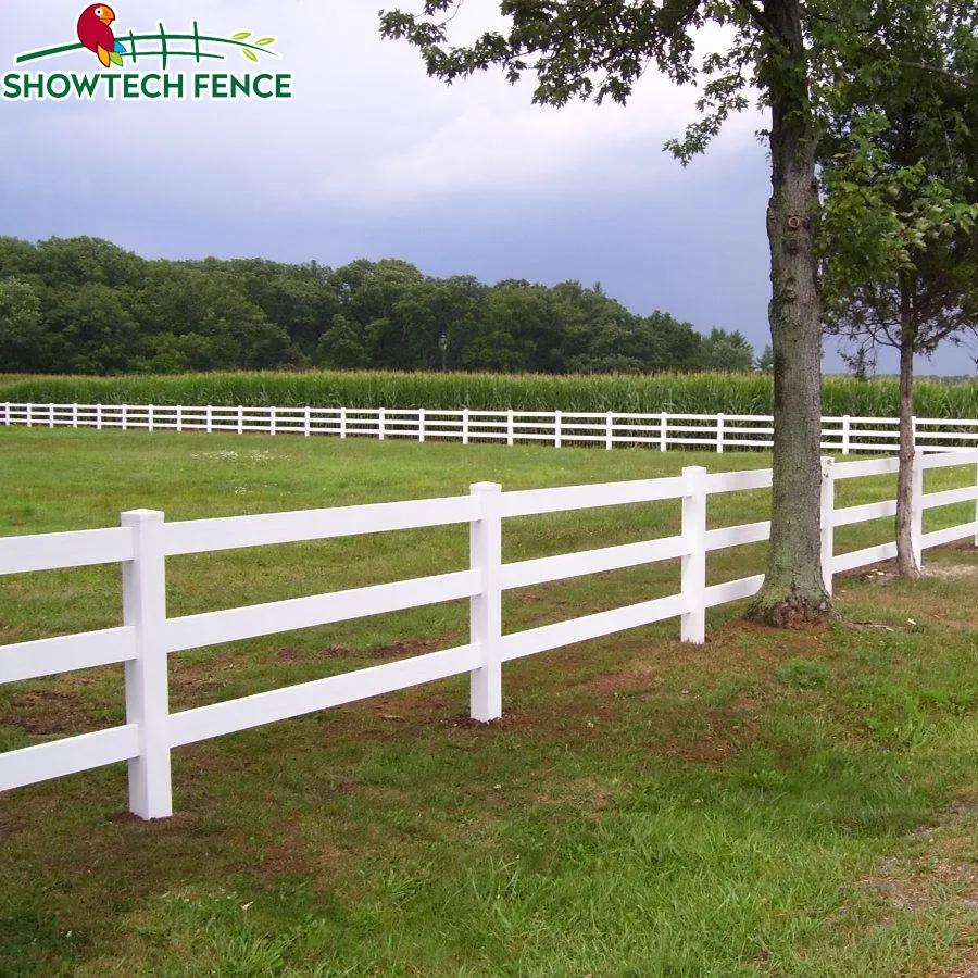 cattle vinyl 3 rails PVC 3 rail horse paddock farm fence post ranch white