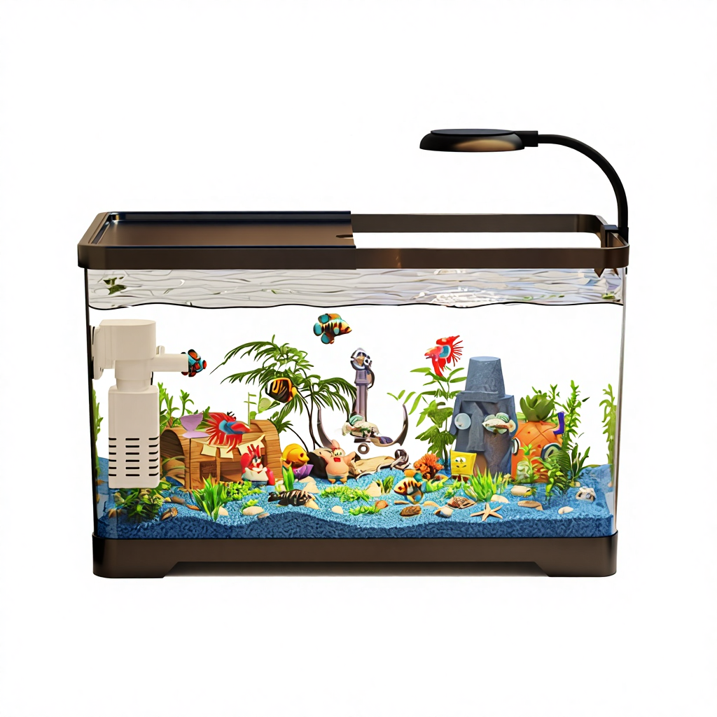 Fish tank luxury-black seven-piece lazy fish set