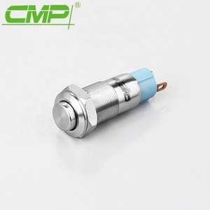 CMP Rohsフラットまたはレイズドリングイルミネーションタイプ最大2A電流ヘッドメタル10mmプッシュボタンスイッチ12v - Product Image 2