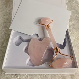 Manufacture <strong>Grade</strong> a Natrual <strong>Jade</strong> Gua Sha Set Roller Crystal Stone Pink Rose Quartz <strong>Jade</strong> Face Roller Guasha <strong>Jade</strong> - Product Image 2