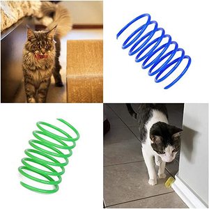 猫创意螺旋弹簧玩具消磨时间，保持健康互动耐用重型塑料彩色弹簧 - Product Image 5