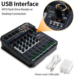 OEM T6 Professional 16 Bit <strong>DSP</strong> Processor USB Audio Mixer Digital <strong>Display</strong> 6 Channel Console - Product Image 4