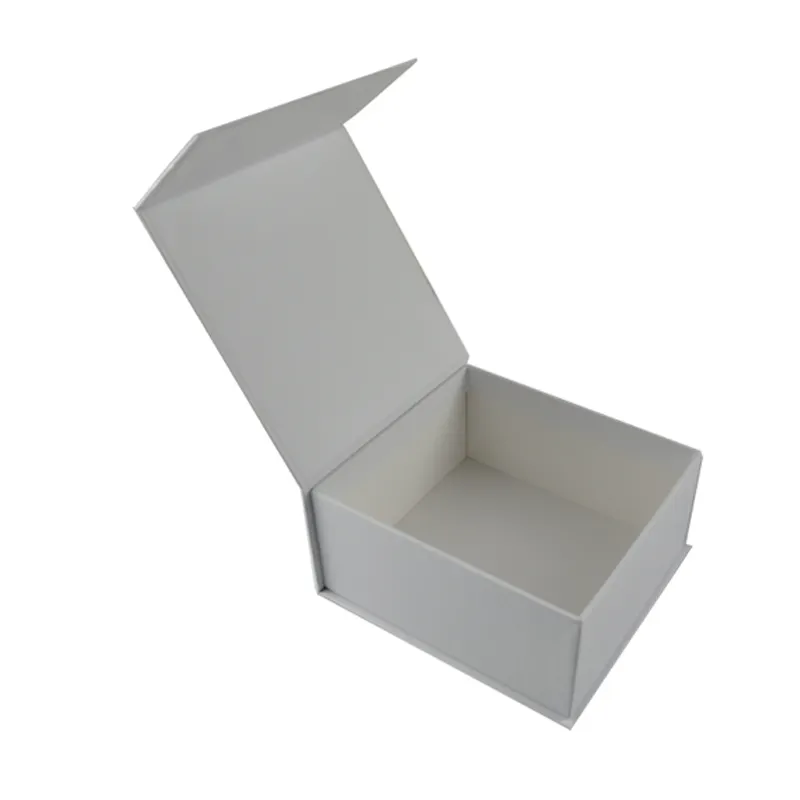 Luxury White Book Shaped Rigid Cardboard Gift Box Custom Print Paper Clamshell Magnetic Boxes