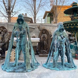 Blve ngoài trời lâu đài vườn cuộc sống Kích thước nổi tiếng con số đồng điêu khắc huyền thoại Vua Arthur Thời Trung Cổ Knight tượng - Product Image 2