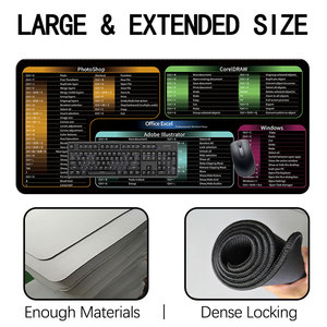 Excel Shortcuts Key Mouse Pads Englisch Große Schreibtisch matten für Heimspiele Rutsch feste Basis Angepasst - Product Image 5