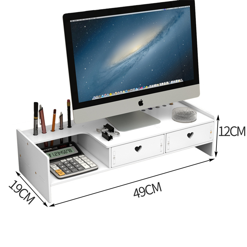 Heart-shaped double-drawer height increase stand