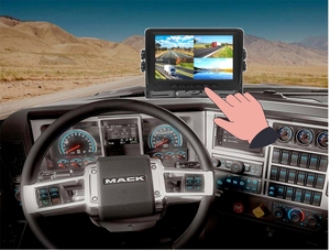 4 Truck Bus Camera 7 Inch Split Screen Quad <strong>Monitor</strong> 4CH Video <strong>Input</strong> Windshield Style Parking Dashboard for Car Rear View Camera - Product Image 4