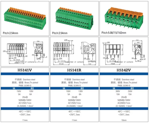 142V-5.08mm 2P電源端子ブロックねじなしマルチカラークイック接続端子 - Product Image 2