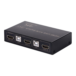 4K HDMI KVM交换机通用串行总线切换器盒2X1