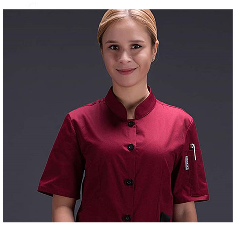 Unisex Short Sleeve Chef Jacket for Restaurant Chef Uniform