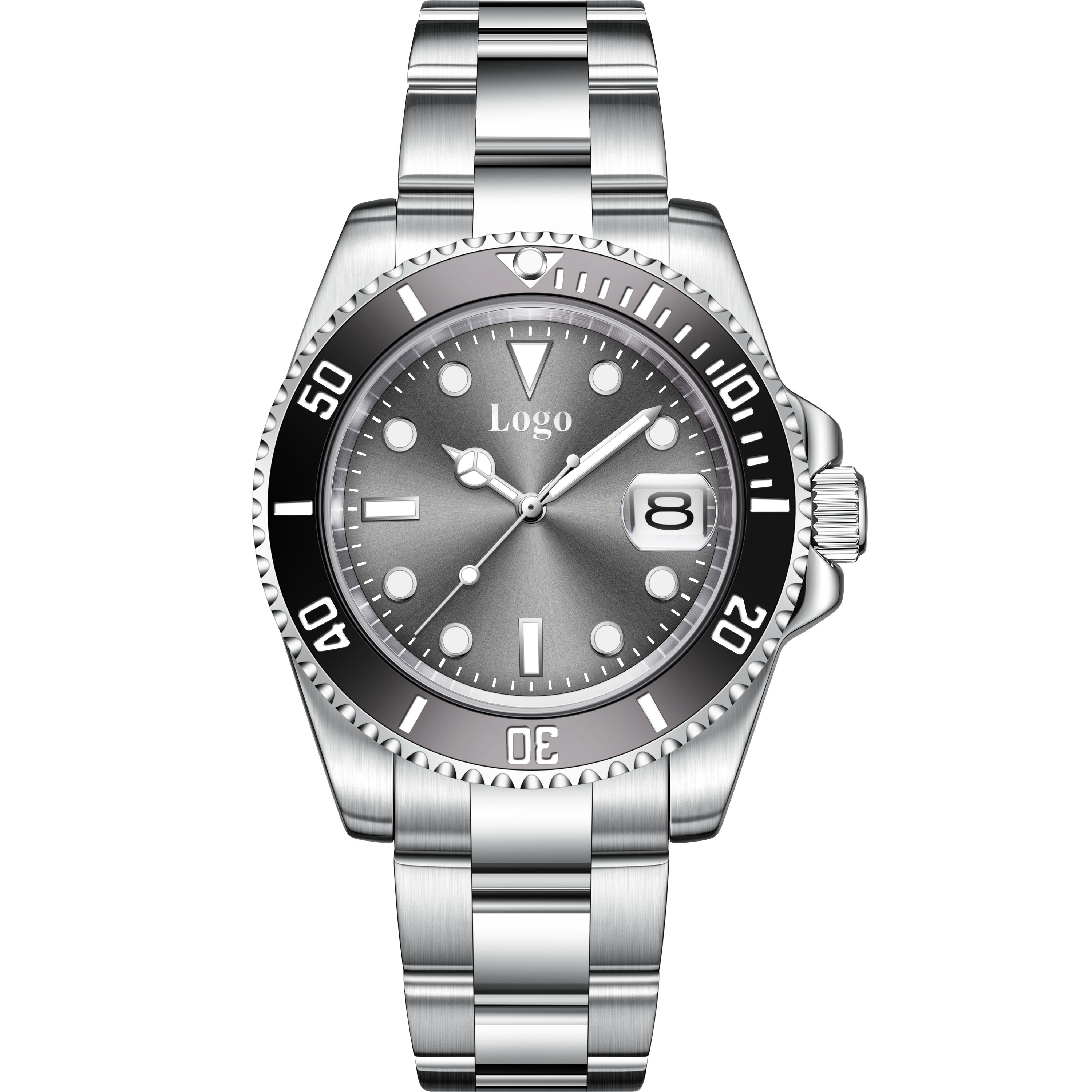 silver gray dial