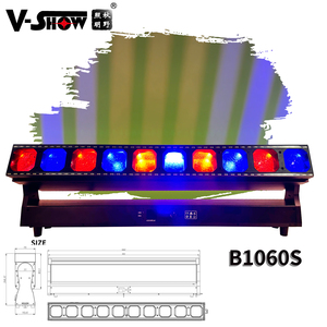 VSHOW B1060S Led 10 pz 60W RGBW 4 in1 barra mobile Zoom e stroboscopica linea DMX suono e Software di controllo per Dj Disco Party - Product Image 1