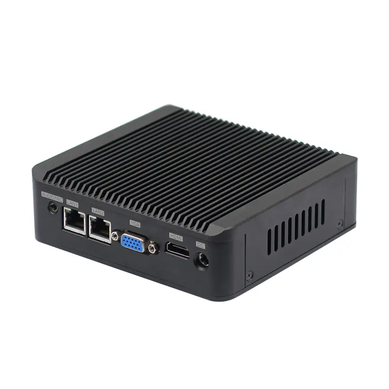 جهاز توجيه كمبيوتر شخصي صغير Barebone مدمج من Piesia طراز J4125/J6412/X6413 DDR4 سعة 32 جيجابايت بطاقة رسومات VGA شبكة محلية 2 محطة محلية X86 غلاف كمبيوتر شخصي Nano نحيف بدون مروحة للأغراض الصناعية