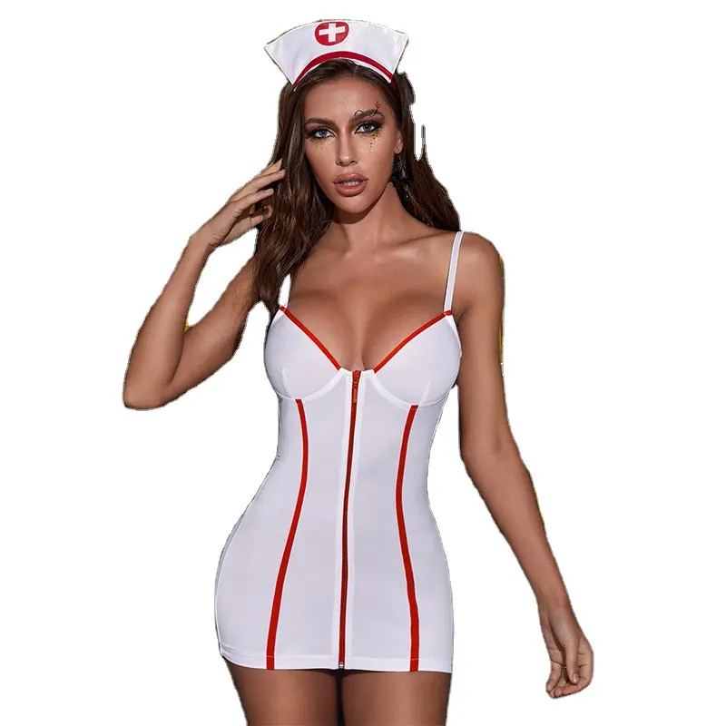 Uniforme de enfermera al por mayor, tentación, juego de rol, club erótico, enfermera, lencería sexy, disfraz, conjunto de ropa interior para mujer