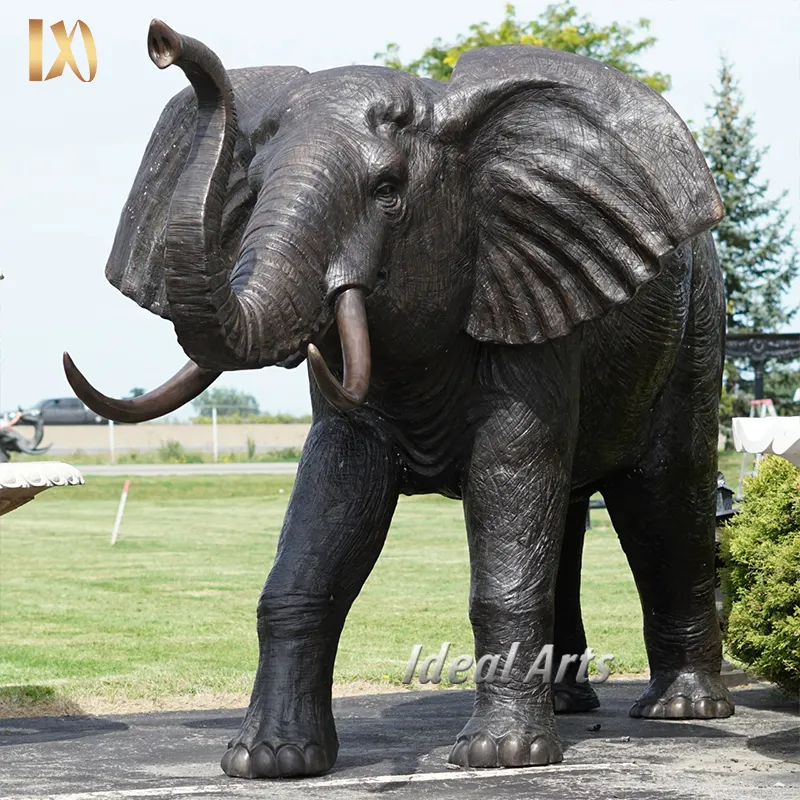 Esculturas de elefante de bronce de cobre decorativas de metal para exteriores grandes fundidas a medida