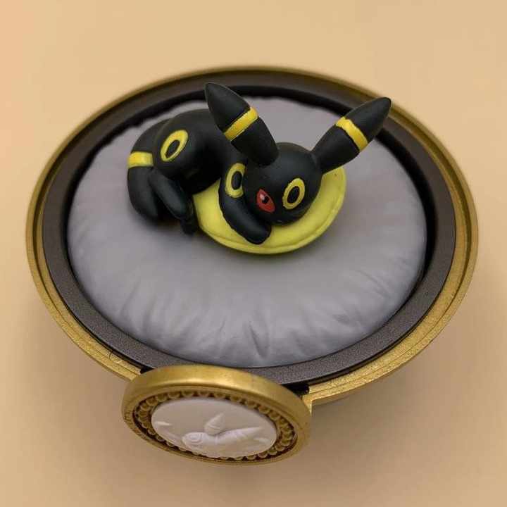 Eevee Ninetales Sleeping Figure Poké Ball Tin PVC Desk Decor Collectible Featuring Pikachu Japanese Animation Mystery Boxes