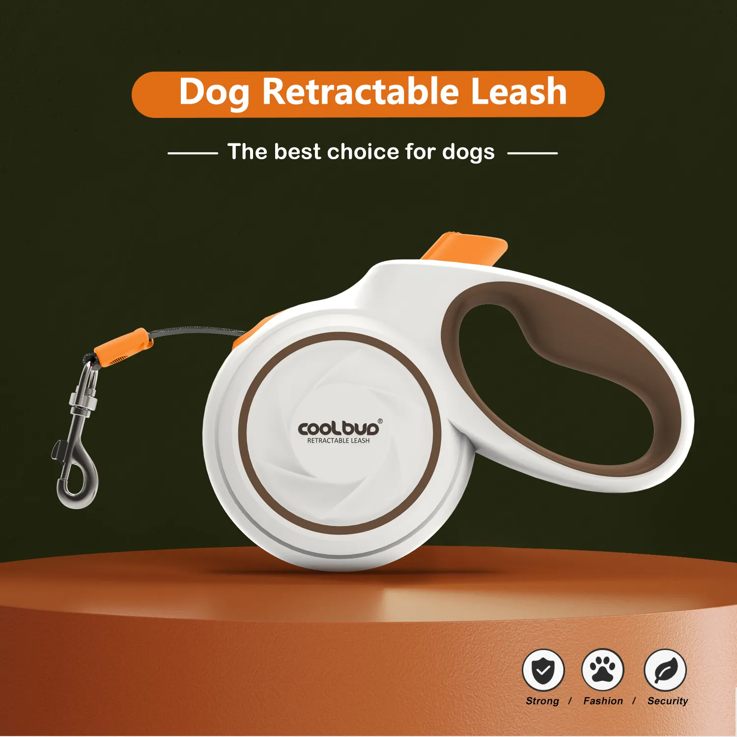 Coolbud 10ft/16ft Strong Nylon Tape Dog Retractable Leash for Large Medium Small Breeds
