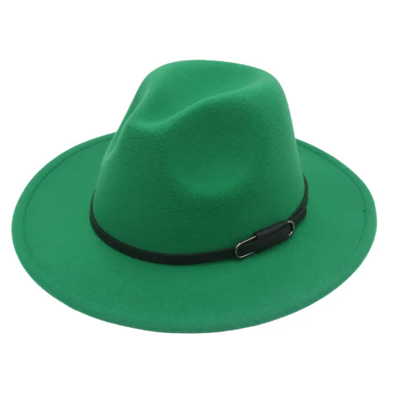 Sombreros de Cowboy de lana occidental para hombre y mujer, Logo personalizado, alta calidad, elegante, color verde americano