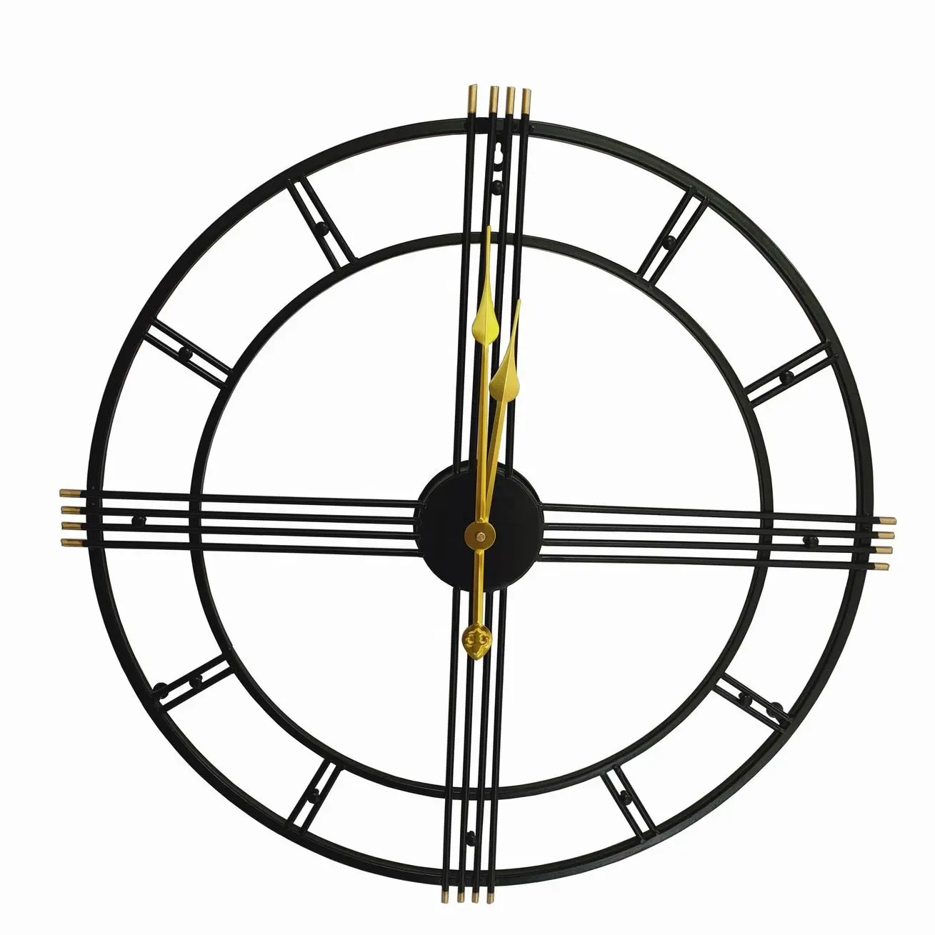 European retro metal iron Rome wall clock silent living room wall hanging simple clock wholesale sales