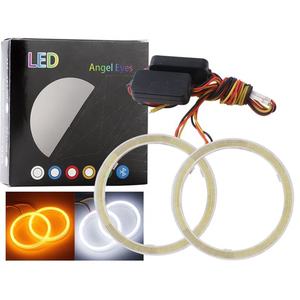 12V COB <span class=keywords><strong>LED</strong></span> DRL işıkları 60MM-100MM melek gözler arabalar için ışık halkası far yeni ortam gündüz çalışan lambalar otomatik parlak güçlendirme