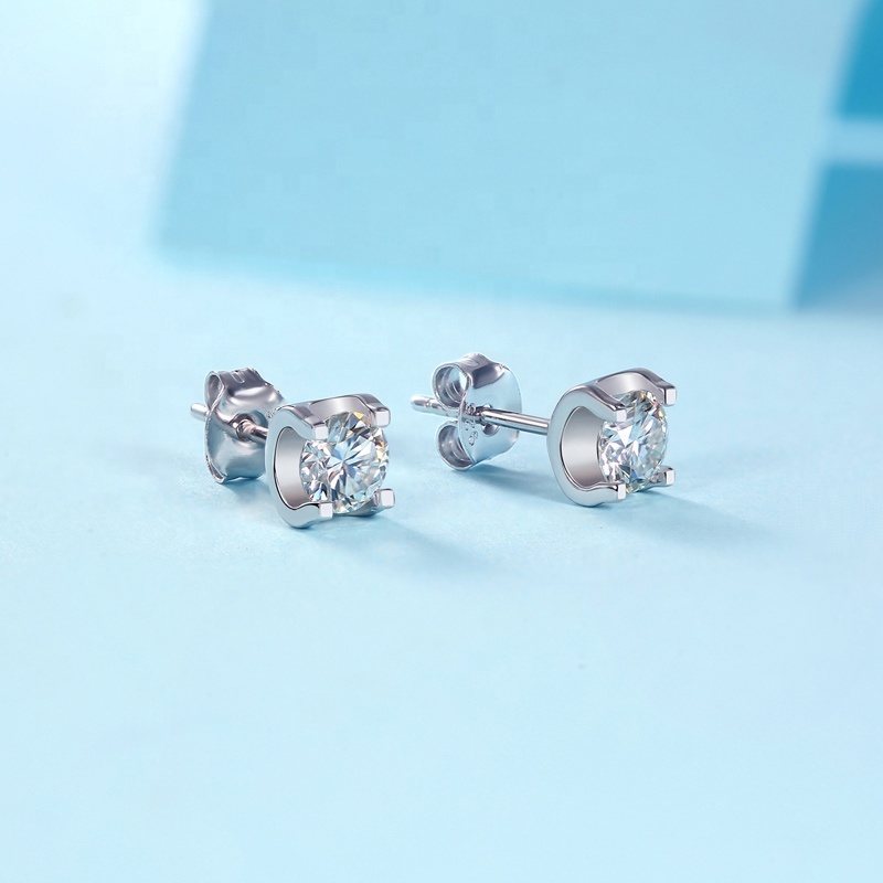 HMOIS girls earrings silver S925 factory wholesale 0.5ct moissanite diamond earings for party