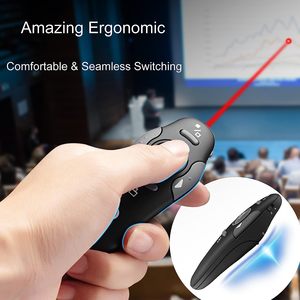 Presentazione Clicker presentatore Wireless telecomando controllo USB Powerpoint PPT Clicker puntatore Laser USB - Product Image 5