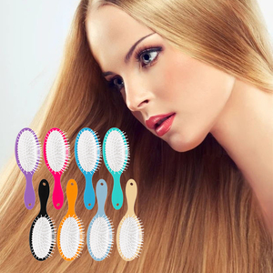 卸売カスタムナイロンイノシシゴムスカルプマッサージドライDetanglingスタイリングパドルヘアブラシ明るい色 - Product Image 5