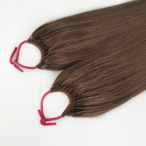 Saf el yapımı en görünmez tüy tığ ucu çift hat bakire Remy İnsan saç toplu uzantıları - Product Image 3