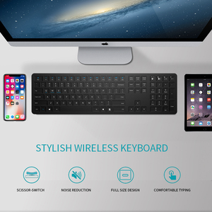 2.4G <strong>Bluetooth</strong> Dual Mode Cordless <strong>Keyboard</strong> Low Profile Full Size Quiet Wireless <strong>Keyboard</strong> for Computer Mac MacBook Laptop PC - Product Image 4