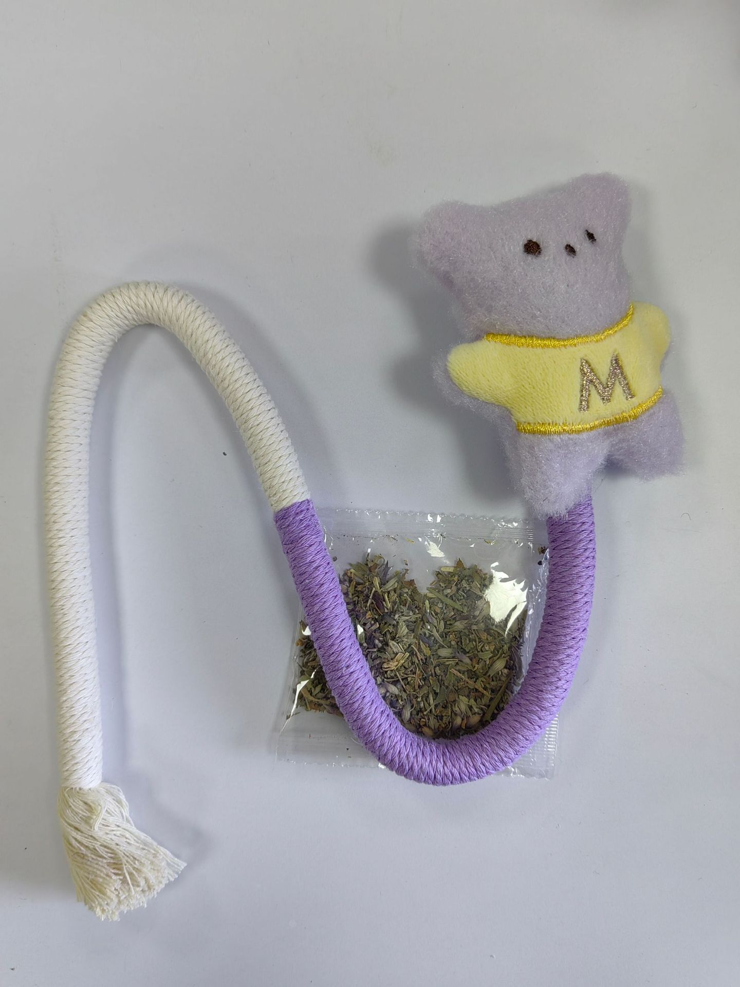 Bite rope teddy bear (purple)