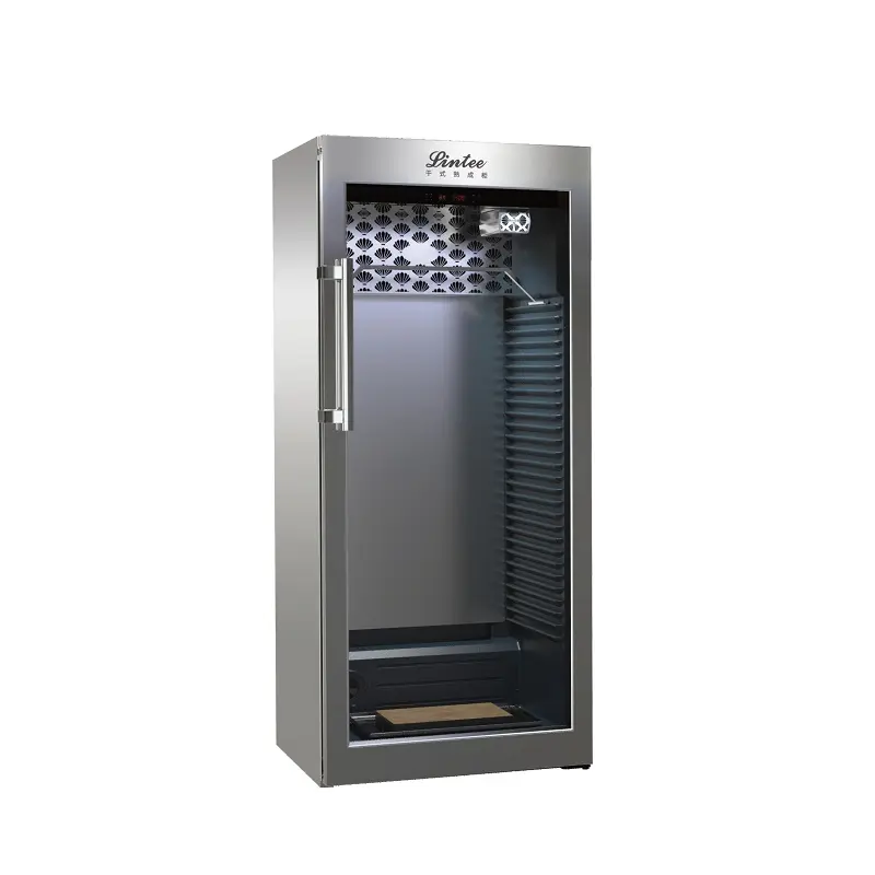 Ticari paslanmaz çelik kuru yaşlanma dolap cam kapı et ekran buzdolabı sığır kuru öfke kurutma makinesi