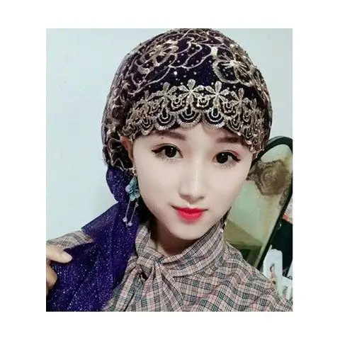 Chapeau musulman avec broderie Xinjiang pour femmes, foulard rose, casquette hijab musulman, nouveau Design, 2022