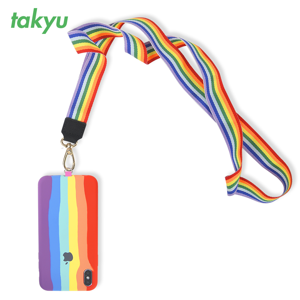 Collier lanière arc-en-ciel