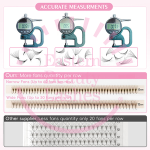 Customized Factory <strong>Pro</strong> Made Fan 1000 Loose Promade Fans Lash Extensions Premade Volume Fans with Matte Black Eyelash Extensions - Product Image 5