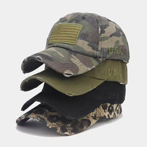 New Embroidered USA Letters <strong>Flag</strong> Washed Torn Duck <strong>Camo</strong> Patch Sun Hat Outdoor Women Baseball Caps for Men