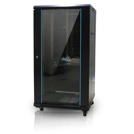 Châssis de serveur à montage en rack réseau 18U Porte en verre trempé de 19 pouces sur mesure pour armoire réseau 1000mm