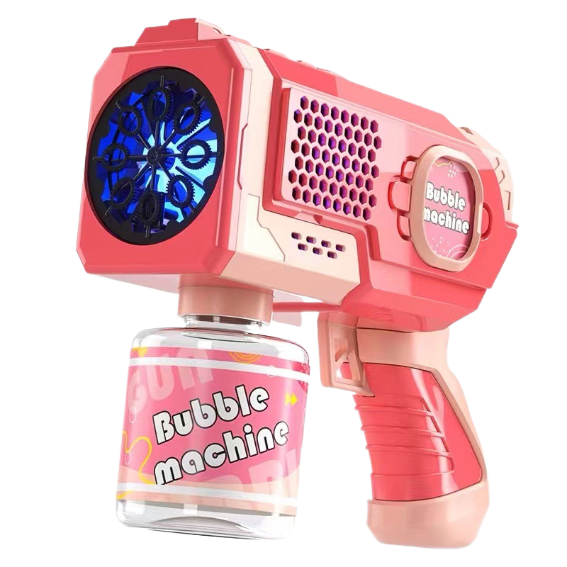 Otomatik çok delikli kabarcık tabancası ışıkları ile, yeni kabarcık makinesi, çocuk oyuncak, hediye, özel açık plaj kabarcıklar - Product Image 3